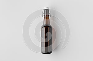 Top view of a beer bottle mockup