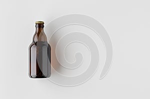 Top view of a beer bottle mockup