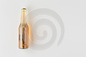 Top view of a beer bottle mockup