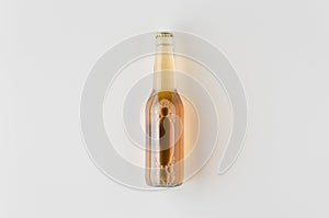 Top view of a beer bottle mockup