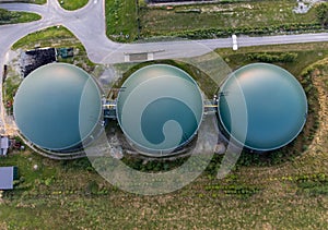 Top view of a biogas plant