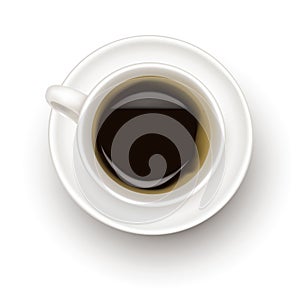 Top view of black coffee cup.