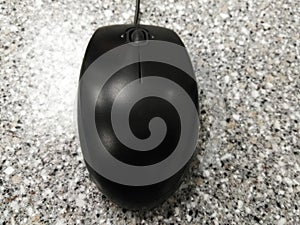 Top View Of Black Computer Mouse
