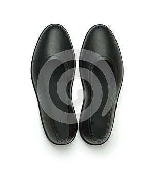 Top view of black rubber overshoe waterproof galoshes