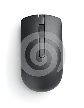 Top view of  black wireless computer mouse