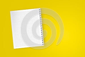 Blank Note Book on Colored Background