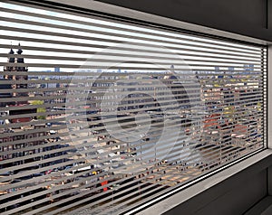Top view through the blinds of Amsterdam