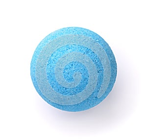 Top view of blue aromatic bath bomb