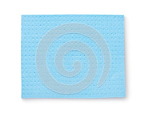 Top view of blue cellulose absorbent wipe