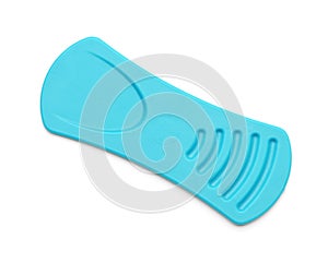 Top view of blue plastic disposable  taster spoon