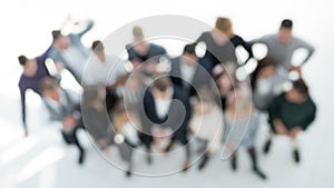 Top view. blurry image a group of ambitious young business people.