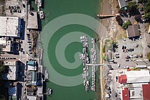 Top View of Boat Canal in La Connor Washington