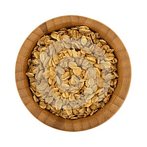 Top view of a bowl filled with brown sugar oat granola