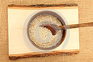 Top View A Bowl Of Raw Oatmeal