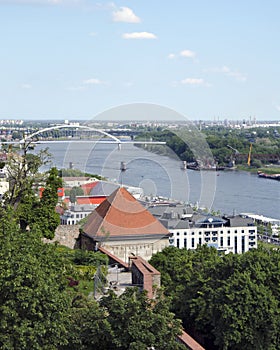 The top view from Bratislava castle of Danube