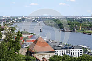 The top view from Bratislava castle of Danube