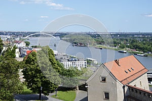 The top view from Bratislava castle of Danube