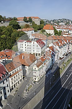 The top view of the Bratislava old town