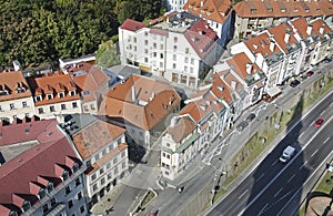 Pohľad zhora na bratislavské staré mesto