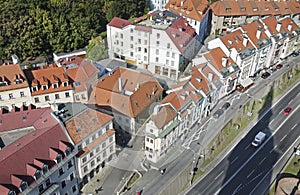 The top view of the Bratislava old town