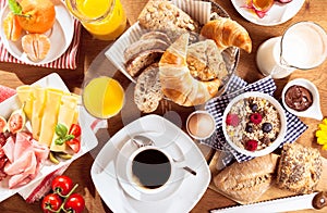 Top view of breakfast