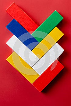 top view of bright multicolored rectangular