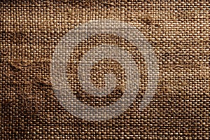 Top View Of Brown Burlap Texture Background - Generative AI