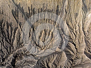 Top view brown crater volcano active textured