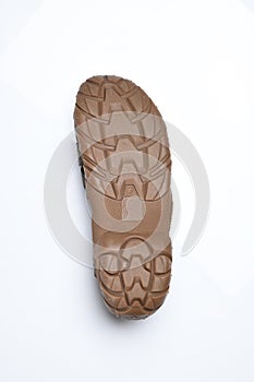 Top View of Brown Molded Out sole of Shoe