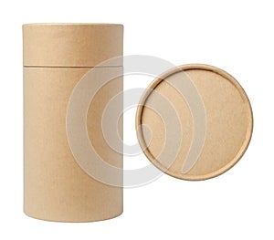 top view of brown paper tube and brown paper tube