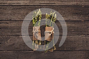 Bunches of green asparagus