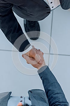 top view. business handshake business partners