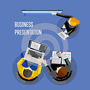 Top view business presentation banner.