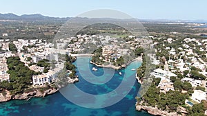 Top view of Cala Ferrera beach in the east coast of Majorca. Ideal holiday destination