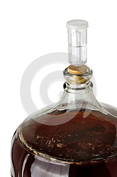 Top View of a Carboy of Fermenting Homebrew Beer