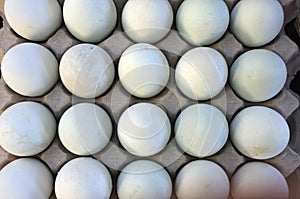 Top view ,Cardboard egg box with eggs