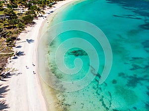 Top view of Caribbean island