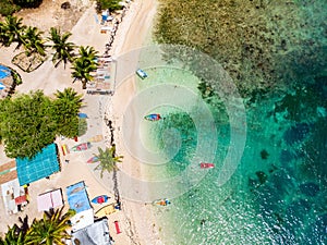 Top view of Caribbean island