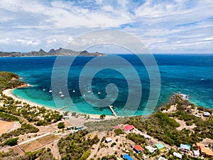 Top view of Caribbean island