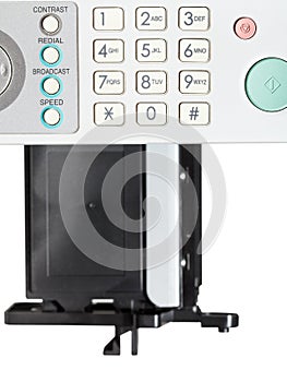 Top view of cartridge inserted in office device