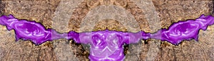 Top view casting purple epoxy resin burl wood