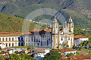 Top view of the center of the historic Ouro Preto city