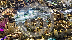 Top view of the central area of the city timelapse Dubai downtown