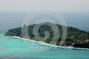 Top view of Chado Cliff view point on Adang island.