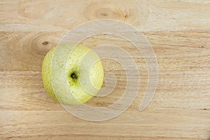 Top view of chinese pear on the wooden table