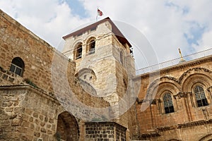 Top view of the church of the Holy Sepulchre in Jerusalem, Israel