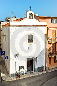 Top view of Church of the Holy Souls in Terrasini province of Palermo, Sicily