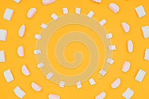 top view of circles of yummy marshmallows