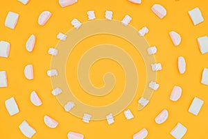 top view of circles of yummy marshmallows