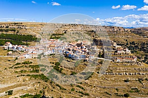 Top view of the city of Ares del Maestrat. Spain